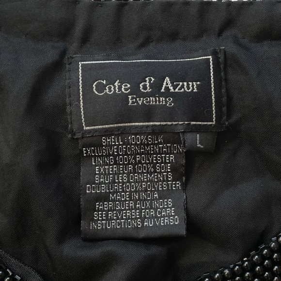 80s Black Silk Beaded Cardigan - Picture 4 of 4